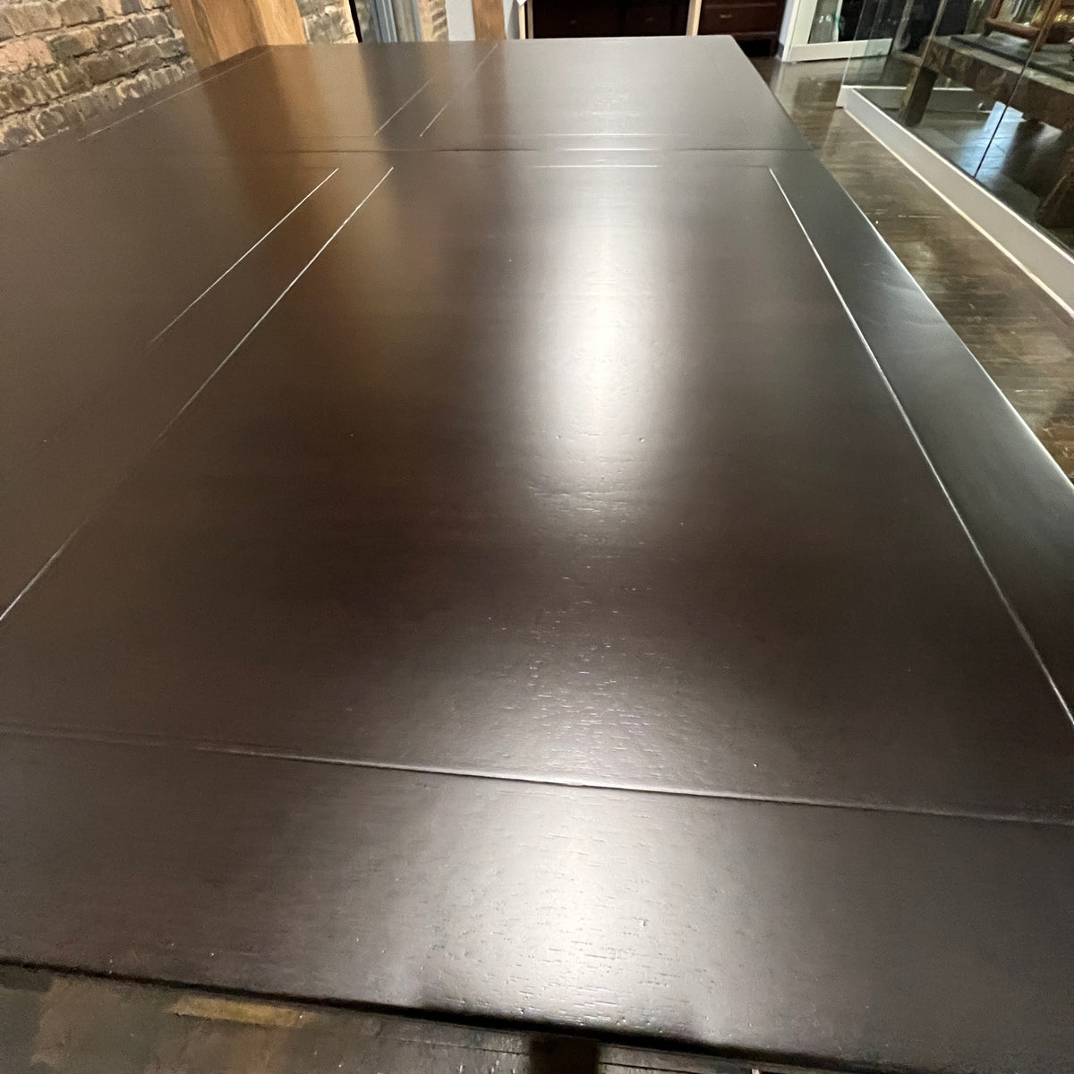 A refinished extension table that Michael Taylor designed for Baker Furniture.  This table starts out as a rectangle but with three impressive leaves it can extend to 122".  It was part of the Far East Collection he did for Baker. Chicago, IL Studio Sonja Milan