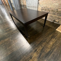 A refinished extension table that Michael Taylor designed for Baker Furniture.  This table starts out as a rectangle but with three impressive leaves it can extend to 122".  It was part of the Far East Collection he did for Baker. Chicago, IL Studio Sonja Milan