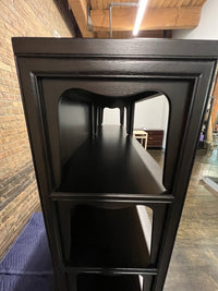 Display Cabinet from  Michael Taylor's Far East Collection for Baker.  Espresso stained, Newly refinished.  Chicago, IL Studio Sonja Milan
