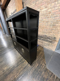 Display Cabinet from  Michael Taylor's Far East Collection for Baker.  Espresso stained, Newly refinished.  Chicago, IL Studio Sonja Milan