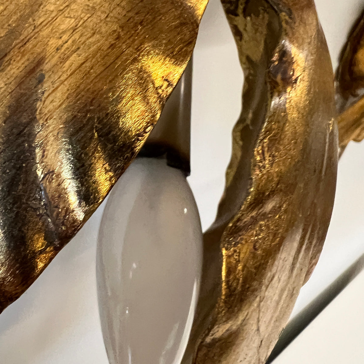 Monumental Mid-Century Hollywood Regency Gilded Wall Sconce By Hans Kogl