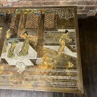 Chin Ying Coffee Table by Philip and Kelvin LaVerne.Etched and patinated bronze and pewter, enameled decoration.  Chicago, IL Studio Sonja Milan