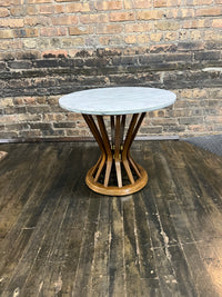 Lovely side table that resembles a design by Edward Wormley for Dunbar Furniture.  It's referred to as the wheat sheaf table.  Chicago, IL Studio Sonja Milan