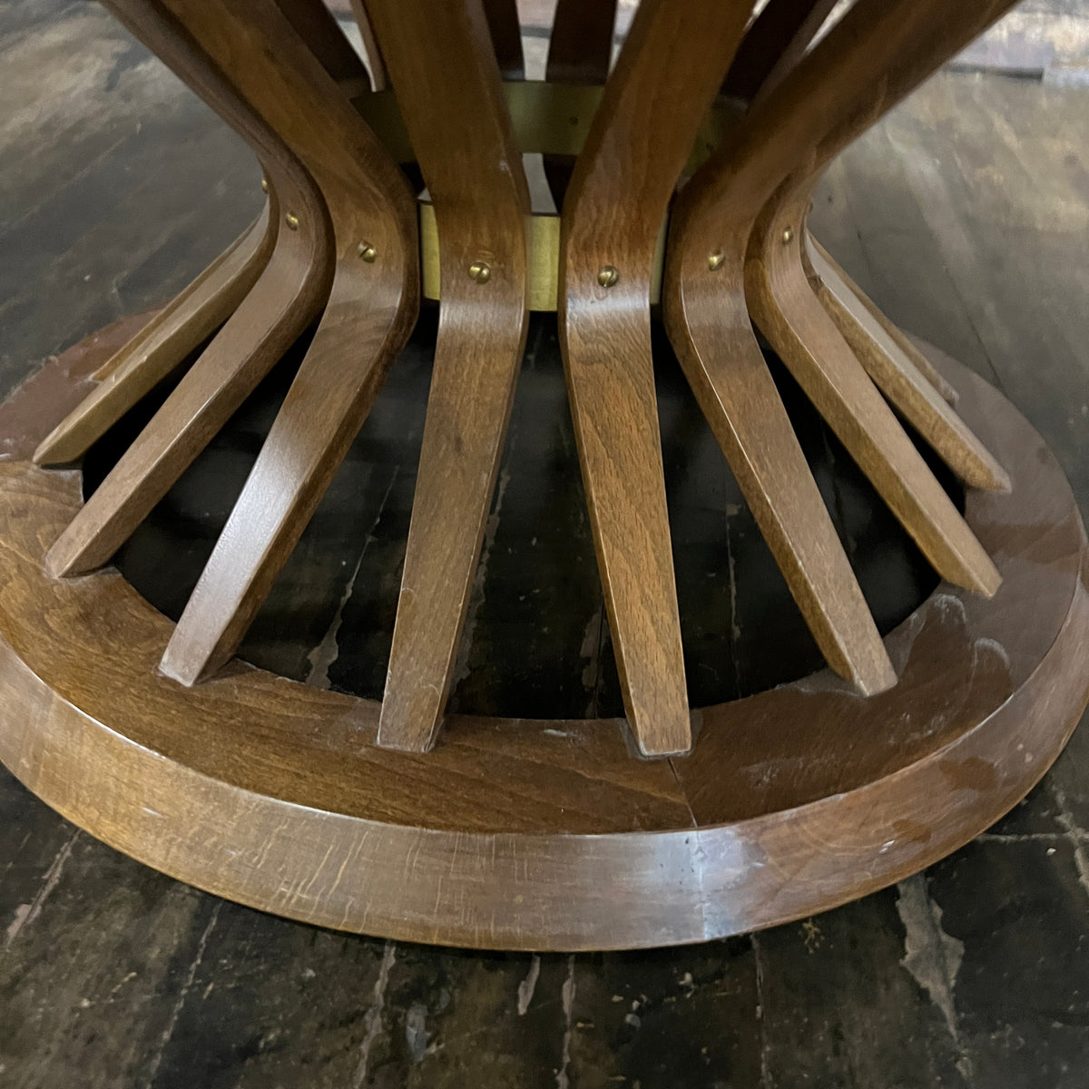 Lovely coffee table that resembles a design by Edward Wormley for Dunbar Furniture.  It's referred to as the wheat sheaf table.  Chicago, IL Studio Sonja Mila