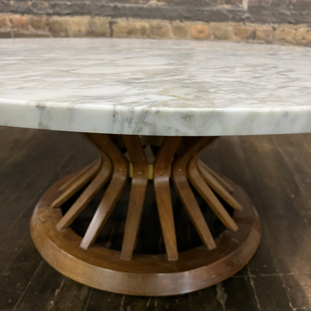 Lovely coffee table that resembles a design by Edward Wormley for Dunbar Furniture.  It's referred to as the wheat sheaf table.  Chicago, IL Studio Sonja Mila