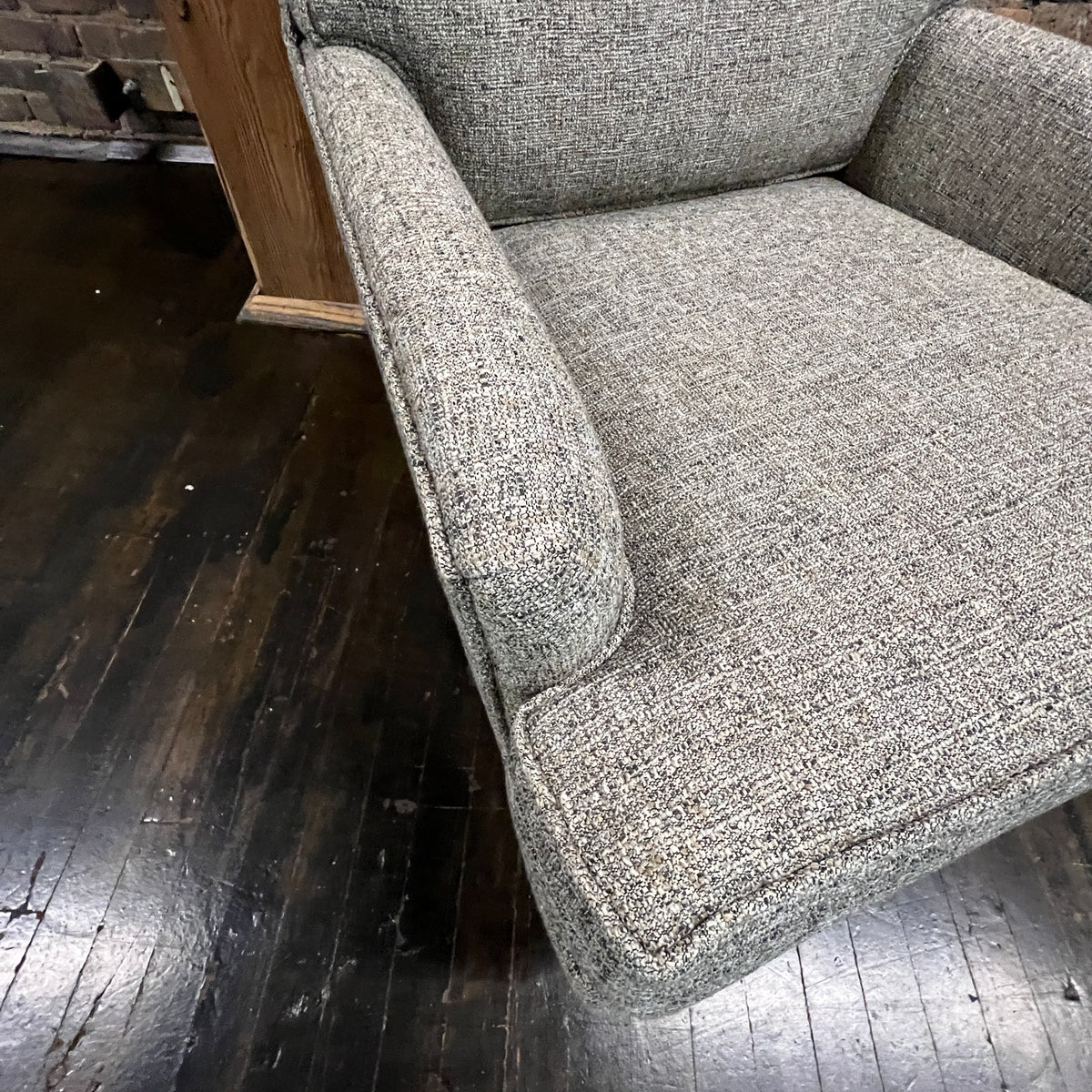 freshly reupholstered pair of 1950's lounge chairs attributed to Edward Wormley for Dunbar.  Studio Sonja Milan, Chicago, IL