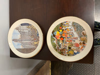 A complete set of collector plates from Continental Bank in the 1970s & 1980s.  They feature the art of Franklin McMahon. The plates show scenes from the City of Chicago. Studio Sonja Milan, Chicago, IL