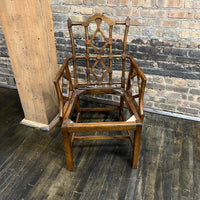 Pair of George III Style Chinese Chippendale "Cockpen" Armchairs