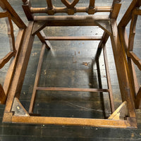 Pair of George III Style Chinese Chippendale "Cockpen" Armchairs