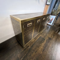Rare Black and Gold Etched Brass Cabinet by Bernhard Rhone for Mastercraft - On Sale
