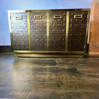 Rare Black and Gold Etched Brass Cabinet by Bernhard Rhone for Mastercraft - On Sale