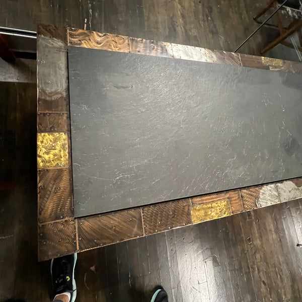 Paul Evans Patchwork Coffee Table with Slate Insert.