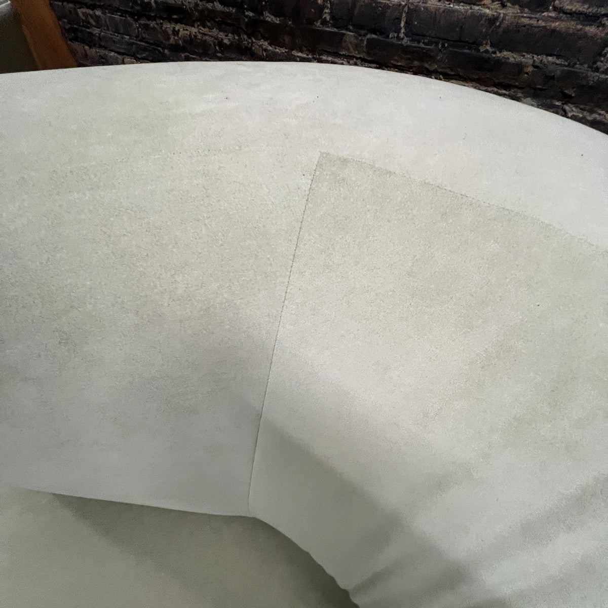 Pair of Vladimir Kagan Style Nautilus Swivel Chairs in Ultrasuede, light green, Studio Sonja Milan, Chicago IL