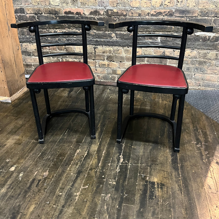 Pair of Josef Hoffman Fledermaus Chairs Style 728 by Thonet