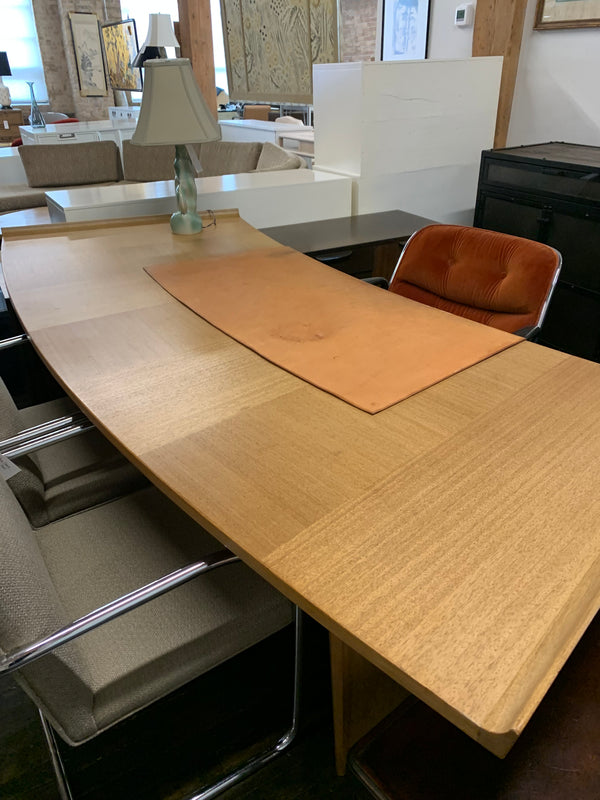 Stunning desk and credenza combo from Harvey Probber's "Inner Office" executive furniture line circa 1959. Custom order - teak. It has a graceful curve. Chicago