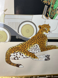 This is a lovely large limited edition framed lithograph by French artist, Philippe Henri Noyer in his signature surrealist/modernist style. It is titled "White Rolls Royce".  45/150 Studio Sonja Milan Chicago,  IL