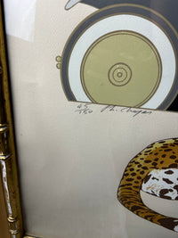 This is a lovely large limited edition framed lithograph by French artist, Philippe Henri Noyer in his signature surrealist/modernist style. It is titled "White Rolls Royce".  45/150 Studio Sonja Milan Chicago,  IL
