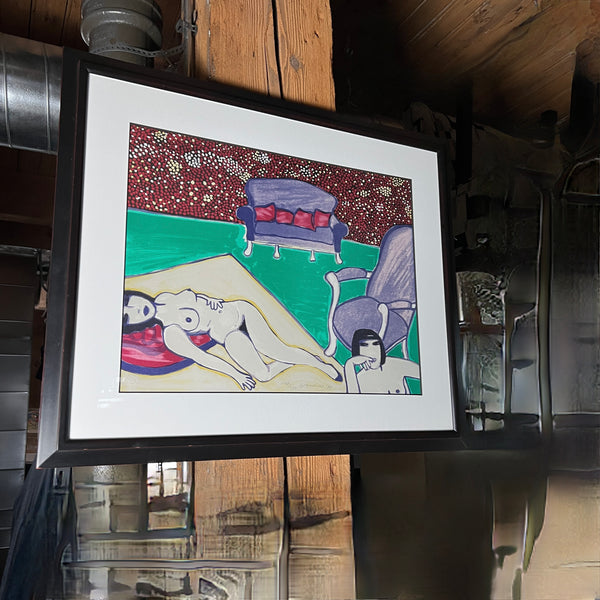 Framed Lithograph by Corneille titled "La Chambre En Luminance"