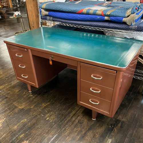 Awesome vintage Steelcase Tanker desk. This desk is an incredible shade of copper or bronze. Chicago, IL Studio Sonja Milan