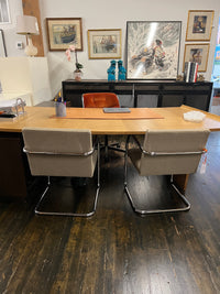 Stunning desk and credenza combo from Harvey Probber's "Inner Office" executive furniture line circa 1959. Custom order - teak. It has a graceful curve. Chicago