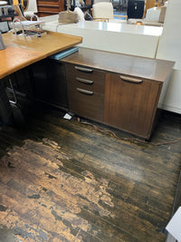 Stunning desk and credenza combo from Harvey Probber's "Inner Office" executive furniture line circa 1959. Custom order - teak. It has a graceful curve. Chicago