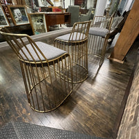 Set of 3 Smoked Brass Bride's Veil Counter Stools by Reza Feiz Phase Design