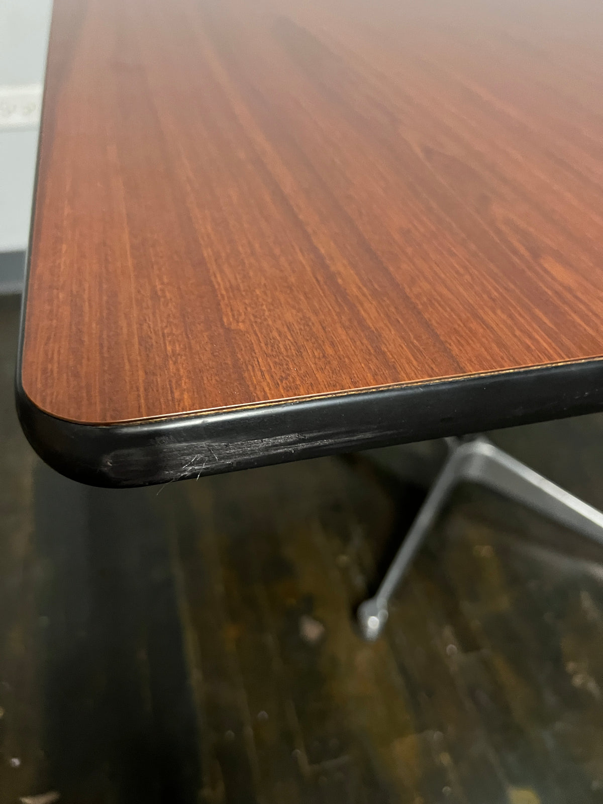 Square 1950s Herman Miller Square Contract Table with Walnut Laminate Top on Pedestal Base