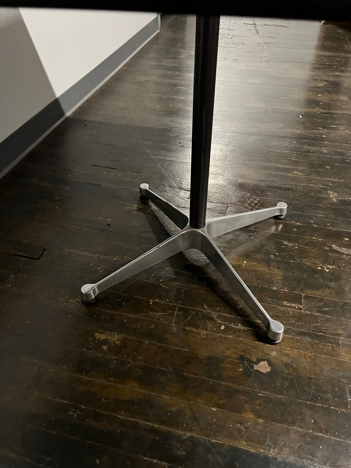 Square 1950s Herman Miller Square Contract Table with Walnut Laminate Top on Pedestal Base