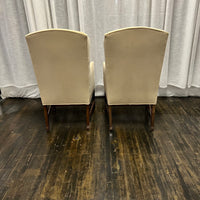 Pair of Reupholstered Mid-Century Slim Wingback Chairs, chicago, IL