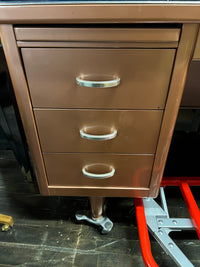 Awesome vintage Steelcase Tanker desk. This desk is an incredible shade of copper or bronze. Chicago, IL Studio Sonja Milan