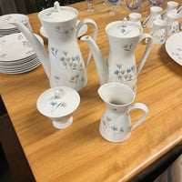 Rosenthal dessert service in Blutenspeil pattern; pink, yellow and blue flowers.