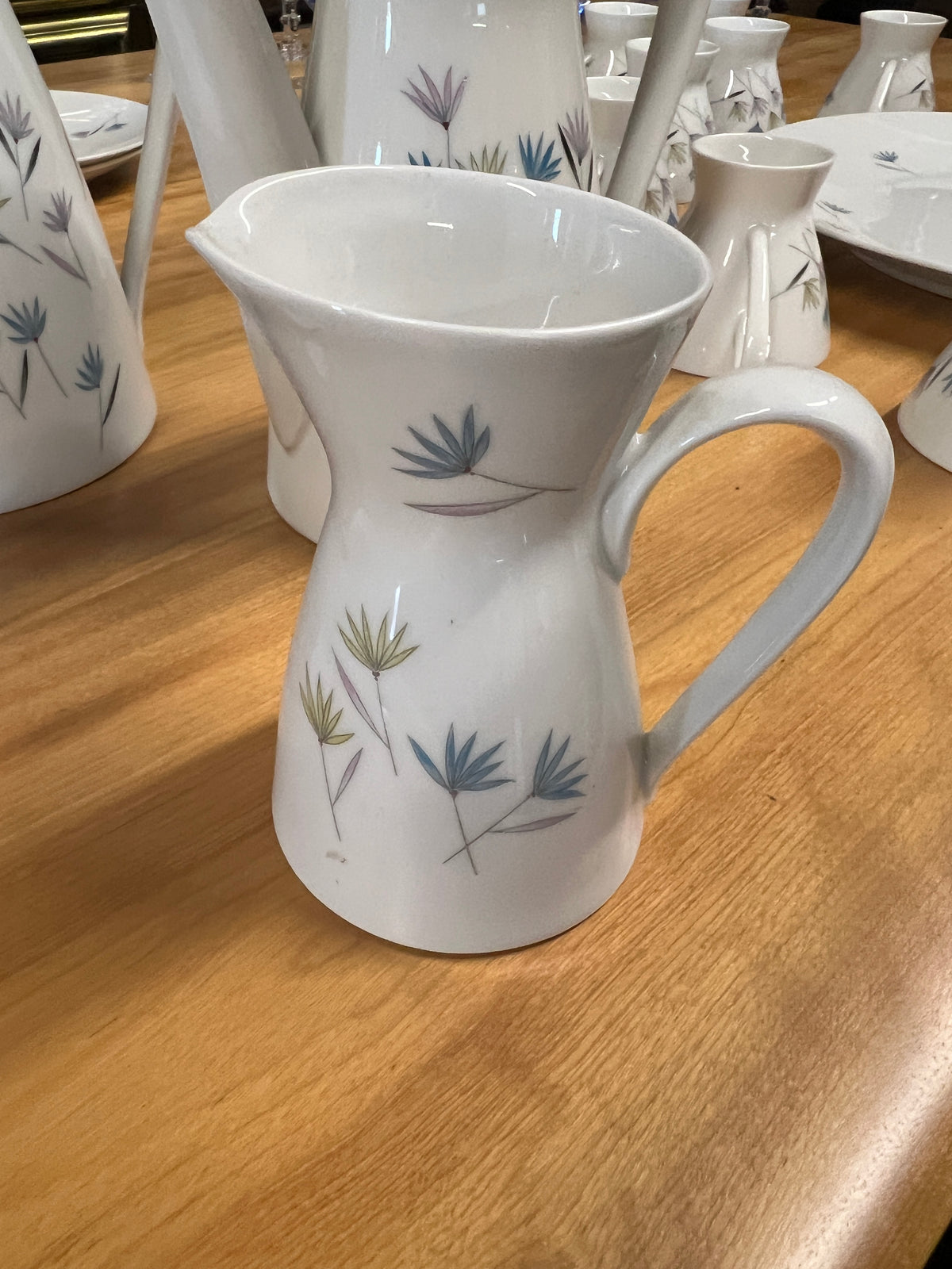 Rosenthal dessert service in Blutenspeil pattern; pink, yellow and blue flowers.