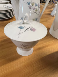 Rosenthal dessert service in Blutenspeil pattern; pink, yellow and blue flowers.