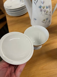 Rosenthal dessert service in Blutenspeil pattern; pink, yellow and blue flowers.