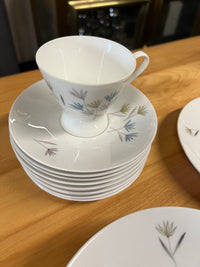 Rosenthal dessert service in Blutenspeil pattern; pink, yellow and blue flowers.