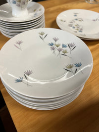 Rosenthal dessert service in Blutenspeil pattern; pink, yellow and blue flowers.