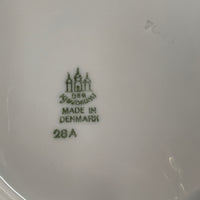 Designed by Sigvard Bernadotte for B&G. White dinner service with scalloped edges.  Dinner plates (10) , salad plates (13) and bread plates(12). Mid-Century