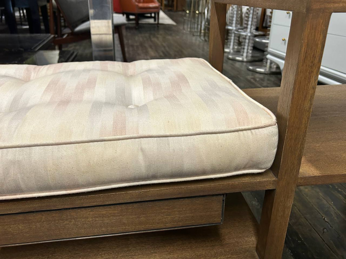 Wood Bench with Loose Cushion Attributed to Harvey Probber