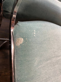 Set of 6 Milo Baughman Style Mid-Century Upholstered Bar Stools with Chrome Bases