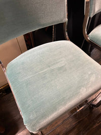 Set of 6 Milo Baughman Style Mid-Century Upholstered Bar Stools with Chrome Bases