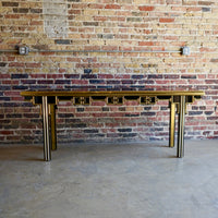 Mastercraft Black Lacquer and Brass Console 