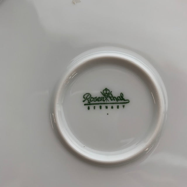 Rosenthal dessert service, mid-century porcelain china, Tapio Wirkkala designed dessert set, blue, gray porcelain.  Studio Sonja Milan, Chicago, IL Rosenthal Germany, great unique wedding gift
