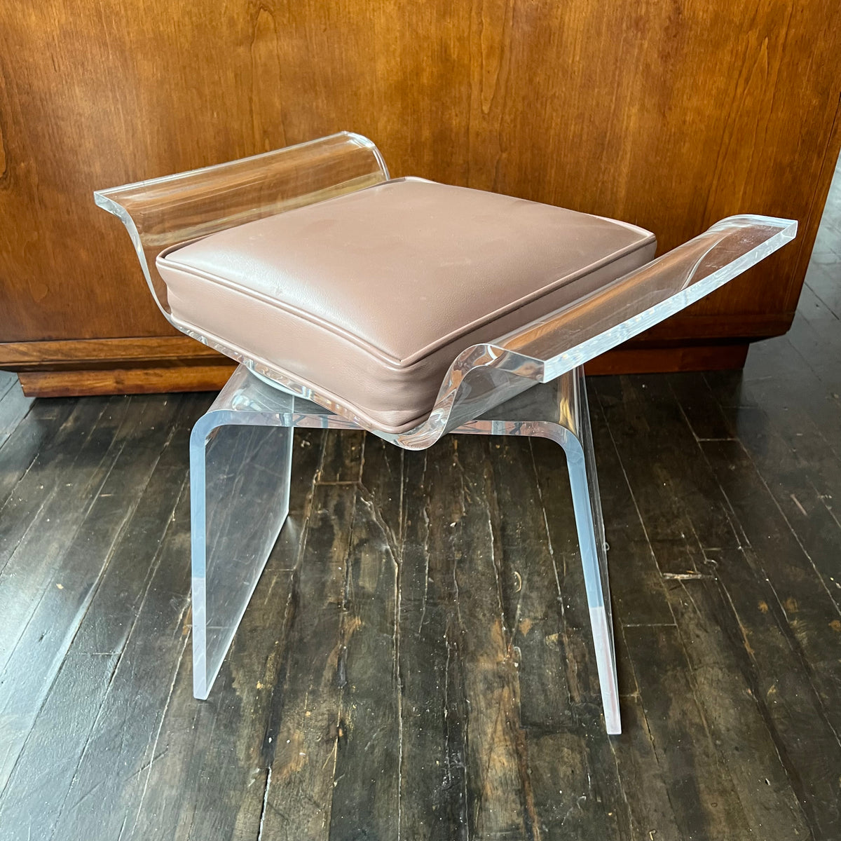 Lucite Vanity stool with Swivel