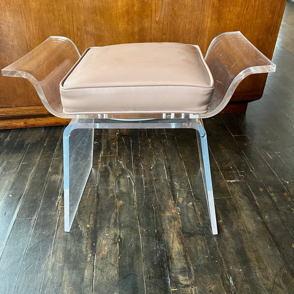 Lucite Vanity stool with Swivel