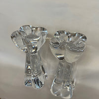 Pair of Baccarat Diomede Crystal Clover Candlesticks