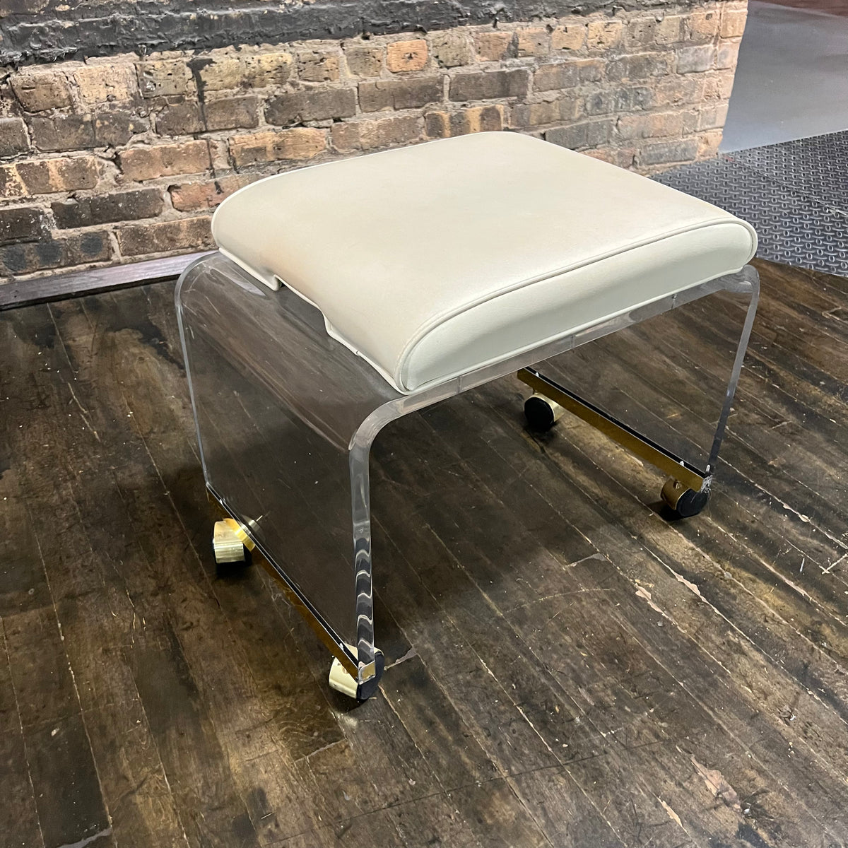 Lucite Waterfall Vanity Stool