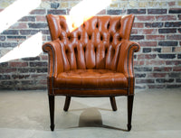Baker Leather Wing Back Chair