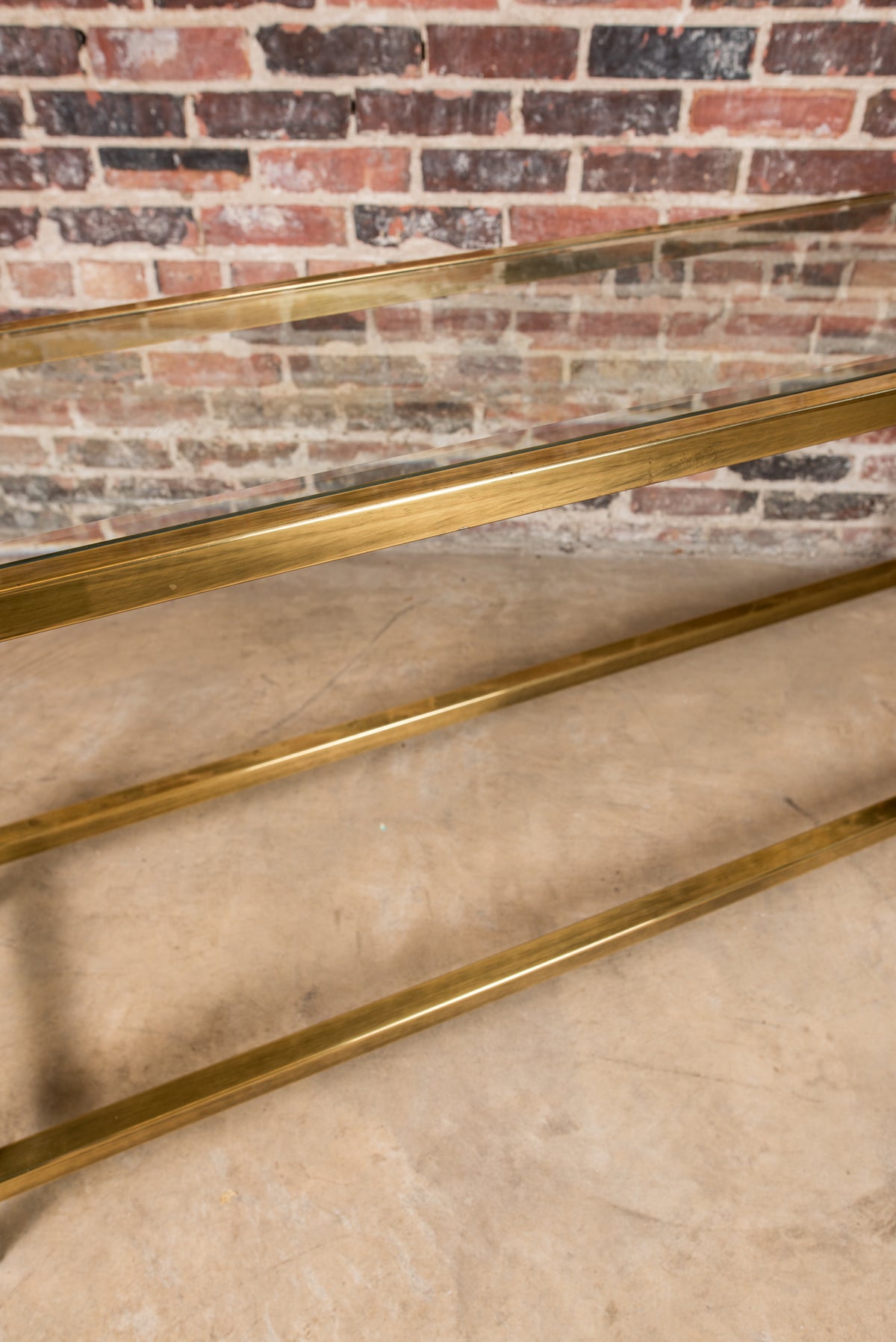 Brass and Glass Console Table