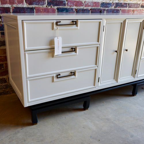 Large Laquered Asian Inspired Ivory Dresser by American of Martinsville