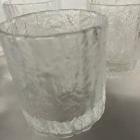 Hoya Japan Frosted Glass Ice Bucket and 6 Rocks Glasses